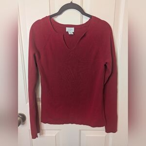 Ann Taylor Loft Women's Red Long Sleeve Sweater, Size Small